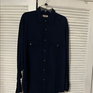 Claiborne Men's Dark Blue Casual Shirt